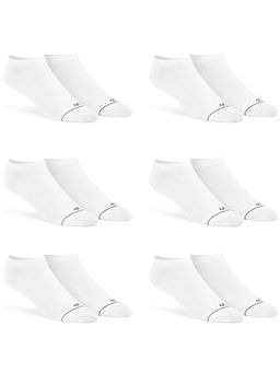 Dynamocks - Men & Women Ankle Length White Socks (Pack of 6)