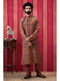 Soup by Sougat Paul - Adah Embroidered Bundi with Kurta & Pant (Set of 3)