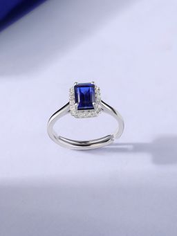 Ornate Jewels - 925 Silver 2.7 Carat Blue Tanzanite Tear Solitaire Adjustable Ring for Women & Girls