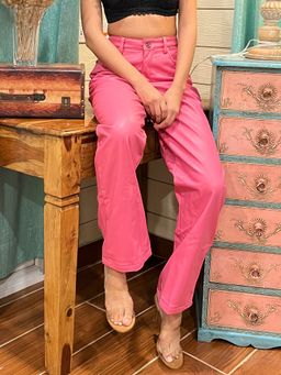 Tandul - Women Pink Solid Trouser