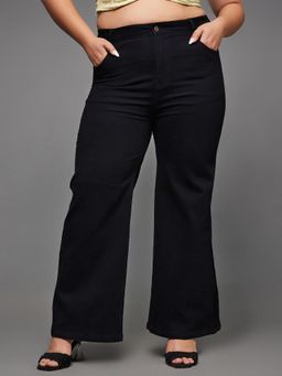 Miss Chase - Black Wide Leg High Rise Denim Jeans