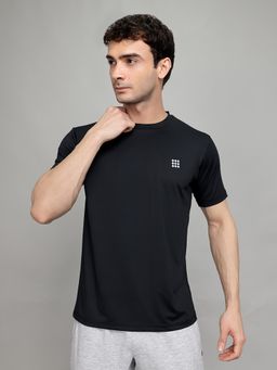 Rock.it - Men's Black Regular Fit Half Sleeve T-Shirt