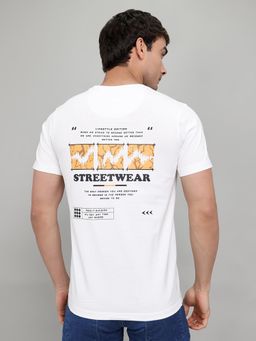Rock.it - Men's White Half Sleeve Round Neck Printed T-Shirt