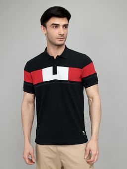 Rock.it - Men's Black Regular Fit Half Sleeve Collar Neck Polo T-Shirt