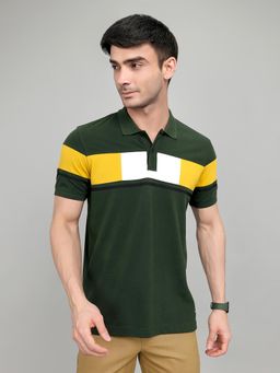 Rock.it - Men's Olive Regular Fit Half Sleeve Collar Neck Polo T-Shirt