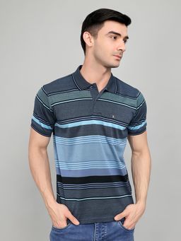 Monte Carlo - Mens Regular Fit Half Sleeve Stripe Polo T-Shirt