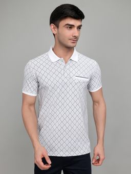 Monte Carlo - Men's Printed Regular Fit Half Sleeve Polo T-Shirt