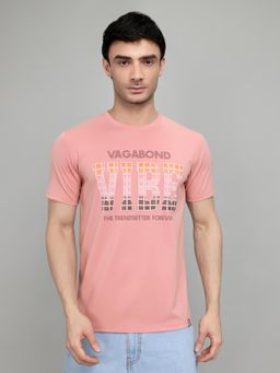 Monte Carlo - Men's Pink Half Sleeve Printed Round Neck T-Shirt