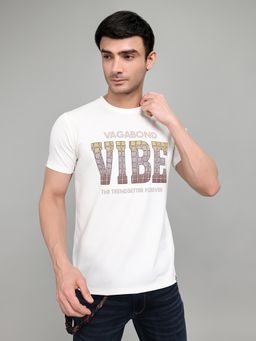 Monte Carlo - Men's White Half Sleeve Printed Round Neck T-Shirt