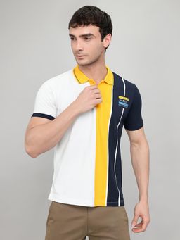 Monte Carlo - Mens Multi-Color Slim Fit Half Sleeve Printed Polo T-Shirt