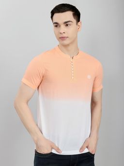 Monte Carlo - Men Regular Fit Ombre Half Sleeve Henley T-Shirt