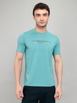 Monte Carlo - Mens Blue Regular Fit Half Sleeve Printed T-Shirt