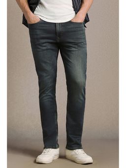 Louis Philippe - Men Dark Blue Mid Straight Fit Jeans