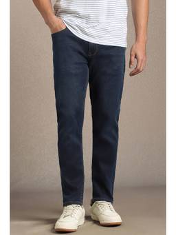 Louis Philippe - Men Dark Blue Mid Regular Fit Jeans