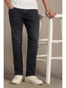 Louis Philippe - Men Dark Blue Mid Super Straight Fit Jeans