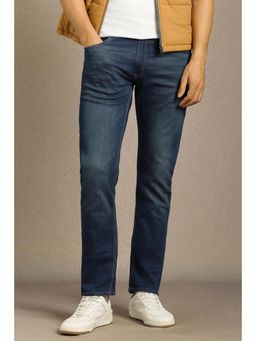 Louis Philippe - Men Navy Mid Straight Fit Jeans