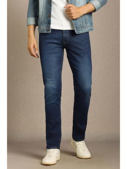 Louis Philippe - Men Navy Mid Straight Fit Jeans