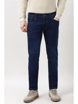 Peter England - Men Navy Light Wash Jeans