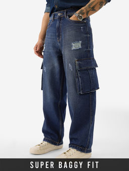 The Souled Store - Sable Blue Baggy Fit Men Denim Jeans