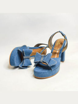 THE ALTER - Denim Blue Bow Block Heels