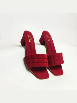 THE ALTER - Ashley Red Quilted Block Heels