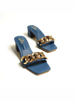 THE ALTER - Blue Chain Block Heels