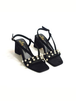 THE ALTER - Marina Black Embellished Block Heels