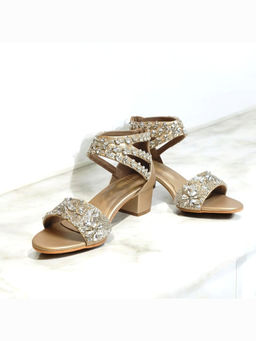 THE ALTER - Bella Beige Embellished Block Heels