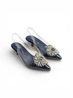 THE ALTER - Layla Blue Embellished Kitten heels