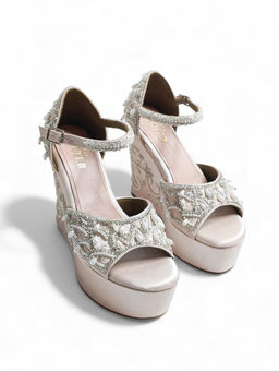 THE ALTER - Azira Ivory Embellished Wedges