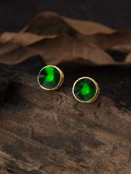 E2O - Green Brass Earrings