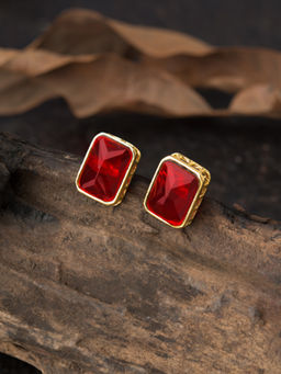 E2O - Maroon Brass Earrings