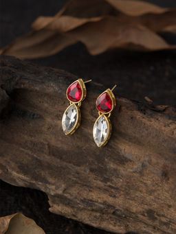 E2O - Maroon Brass Earrings