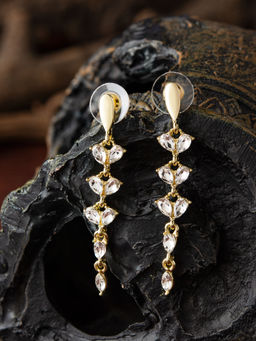 E2O - Quirky Golden With White Peral Embellished Stud Earring For Women