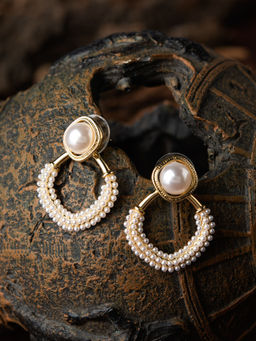 E2O - Contemporary Golden Drop Earring For Women