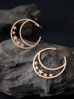 E2O - Contemporary Golden Star Hoop Earring For Women