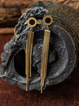 E2O - Contemporary Golden Round Shaped Hoop For Women