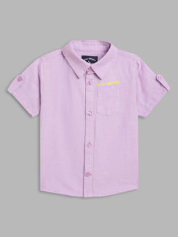 Blue Giraffe - Boys Purple Solid Shirt