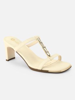 Beatnik - Women Cream Comfortable and Stylish Block Heels