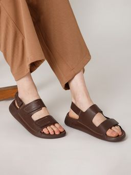 NoStrain - Back Strap Leather Sandals - Brown