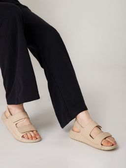 NoStrain - Back Strap Leather Sandals - Beige