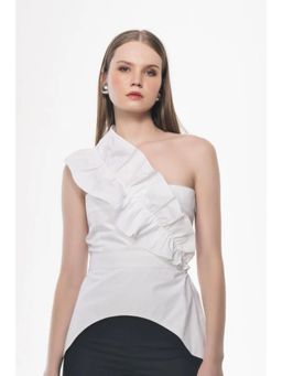 Label Aparna Rawat - White Asymmetric Top