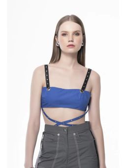 Label Aparna Rawat - Blue Cross Strap Crop Top