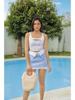 Label Aparna Rawat - White Zipper Strap Crop Top