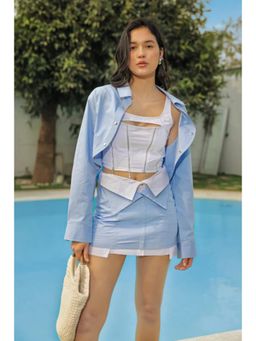 Label Aparna Rawat - Blue Crop Shirt