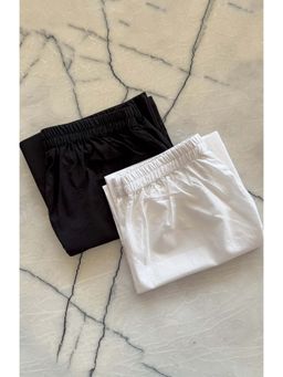 HOUSE OF MOXA - Sunkissed White and Black Basic Palazzo (Pack of 2)