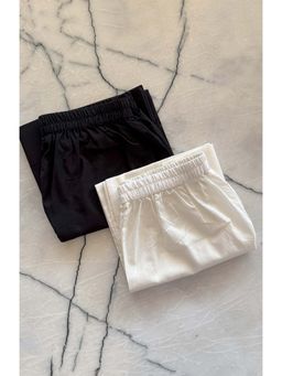 HOUSE OF MOXA - Black and Off White Basic Palazzo (Pack of 2)