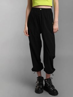 Kazo - Black Classic Stretch Nylon Joggers