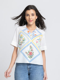 SHAYE - Women White Printed Shirt