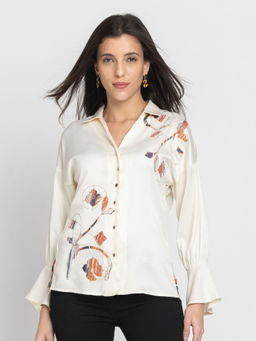 SHAYE - Women White Printed Shirt